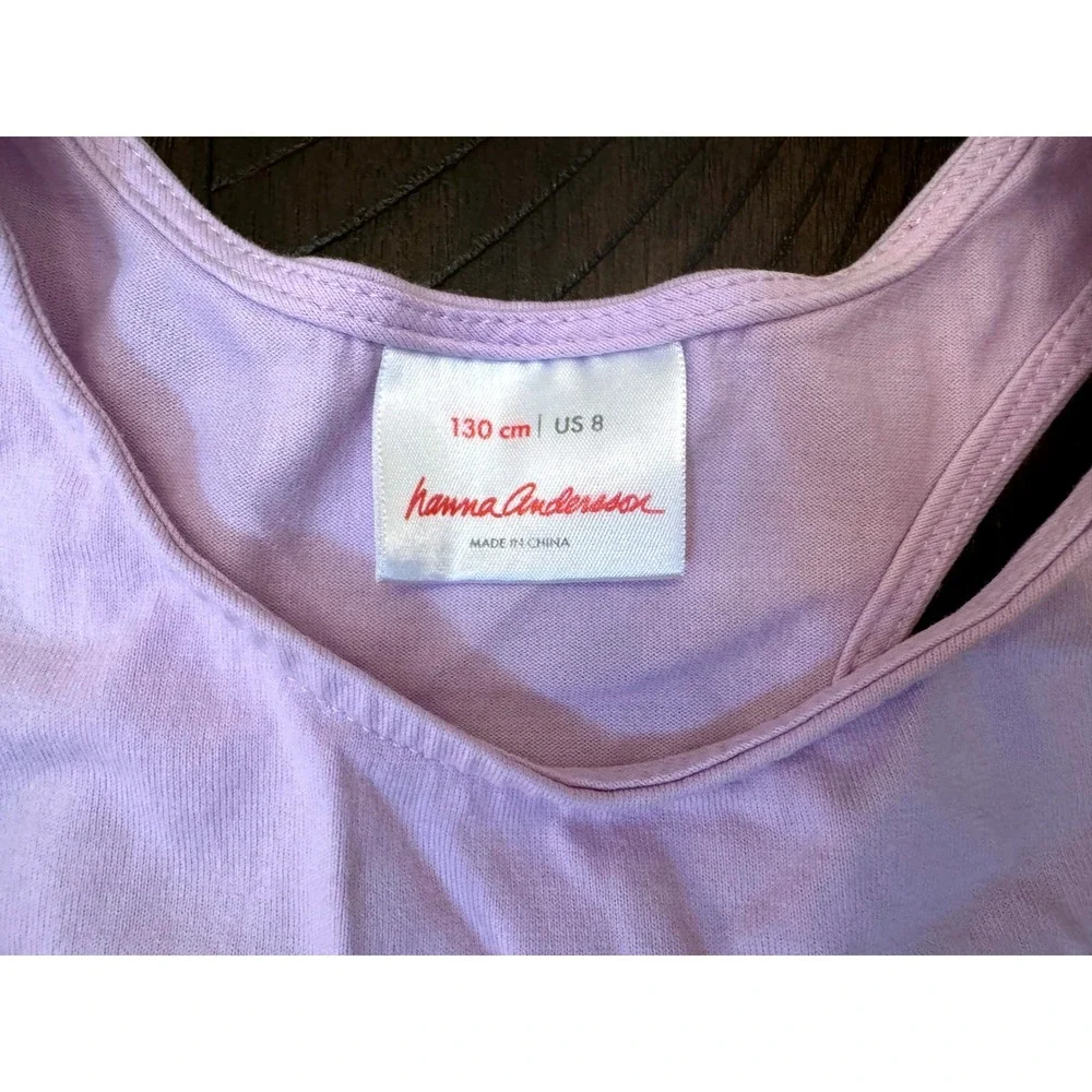 Hanna Andersson Girl Size 8 Colorblock Tiered Dress Pink Purple Blue Sleeveless
